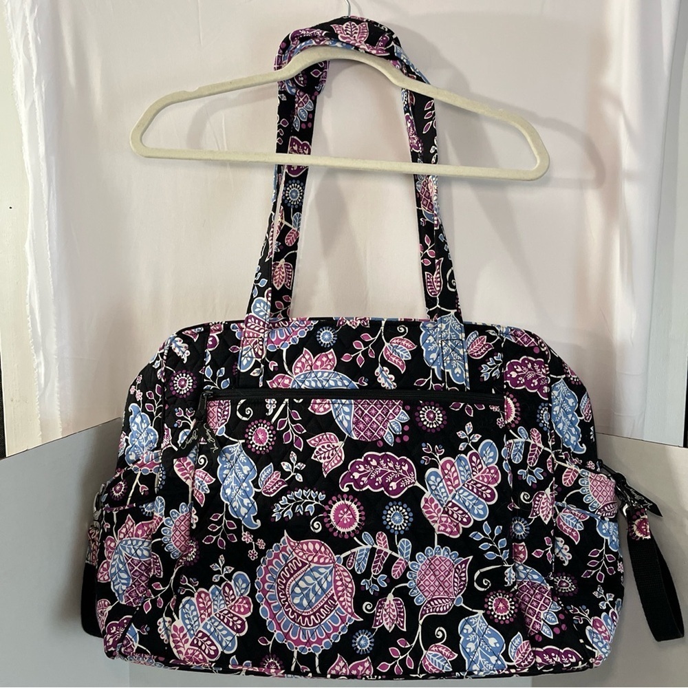 Vera Bradley Stroll Around Baby Diaper Bag “Alpine Floral” Pink Blue Black Md - Picture 2 of 15